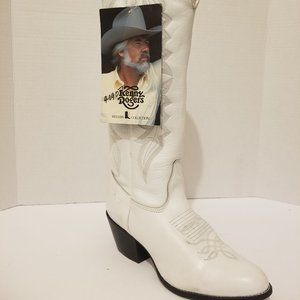 White Kenny Rogers Western Women's Boots Size 5.5